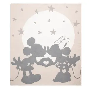 Jay Franco Official Disney Mickey an Minnie Mouse Valentine's Day Love You to the Moon 50x60 Feather Knit Throw