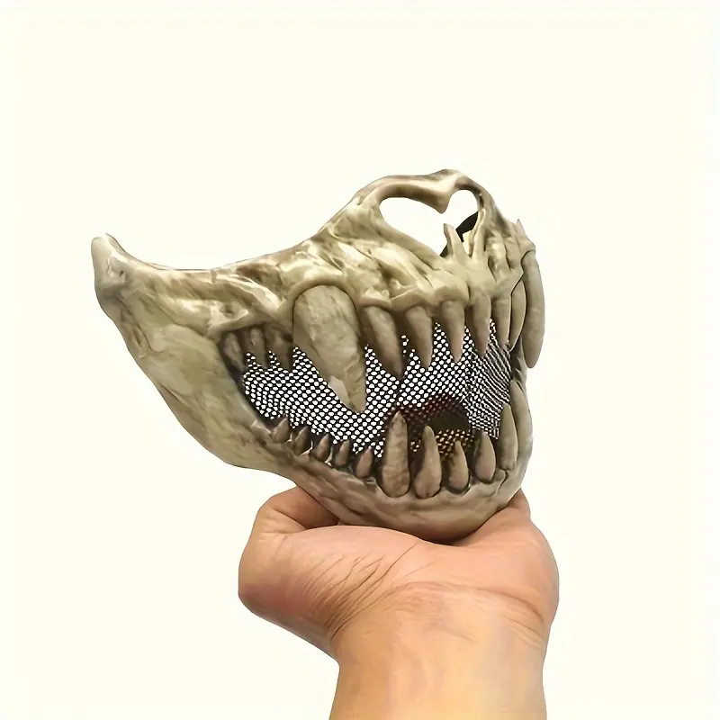 Women's Antique Vampire Mask with Pointed Fangs, Durable Rubber Headpiece for Adult Halloween Role Play Costume Accessories