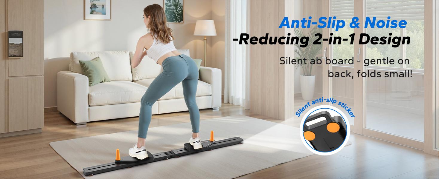 Merach Multi-functional Ab Exercise Board, Foldable Home Pilates Reformer with Knee Mat, Timer and Resistance Bands, Abs Workout Equipment for Abdominal & Core Strength Training Summervibes