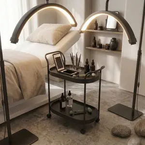 Half Moon Light - 24 inch LED Lash Lamp for Eyelash Extensions for Tattoo Artists, Nail Tech, Esthetician - Cool, Warm Lamp with Adjustable Brightness