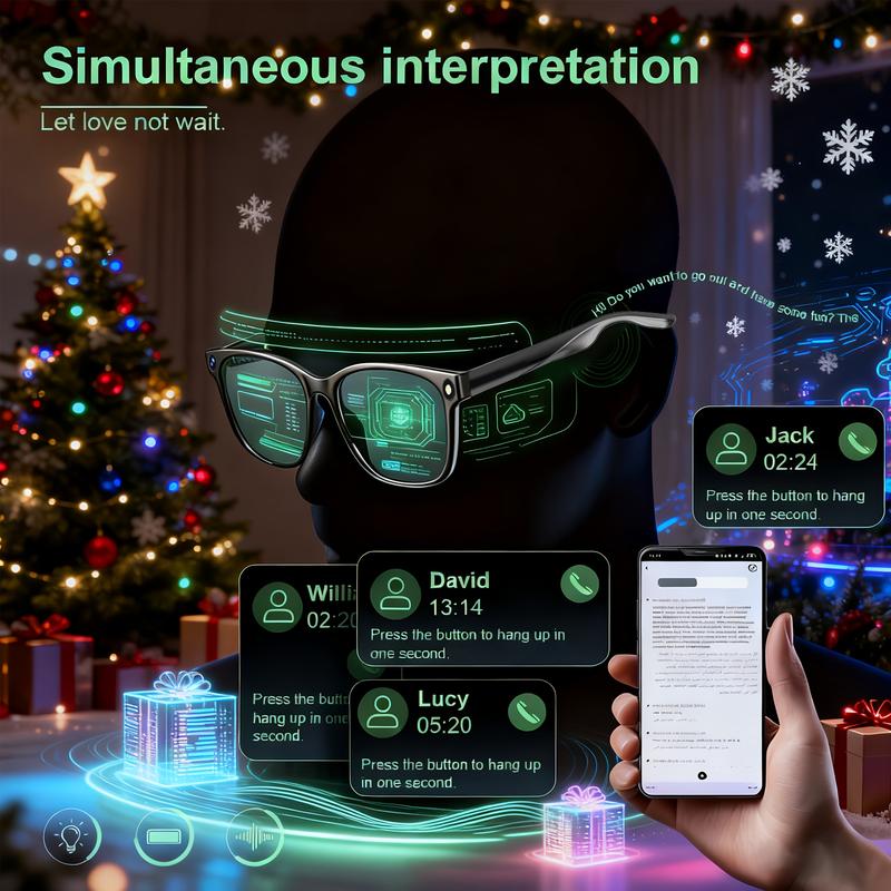 Smart AI Camera Glasses with 8MP Photochromic Lenses ,Button Touch Adjustment for Travel Outdoor Adventures Hands-Free Photography 160+Languages Real-Time Translation Bluetooth Wireless Wearable Video Recording UV Protection