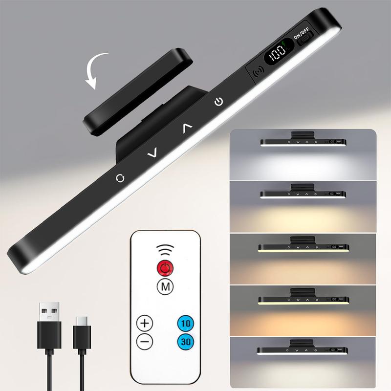 6W Under Cabinet Lighting with Remote Control, Rechargeable 4000mAh Vanity Light for Mirror, Adjustable Color Brightness, No-Drill Magnetic Light Bar for Bedroom,Bathroom,Kitchen,Closet,Desk