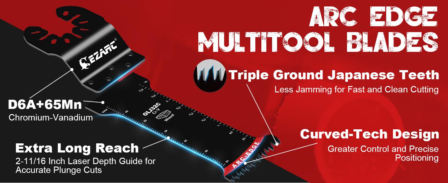 EZARC 7 Count Mixed Oscillating Tool Blades Kit, Titanium OMT Blades for Wood Nails, Metal, Plastic, Dewalt Milwaukee, metal cutter, FathersDayGift