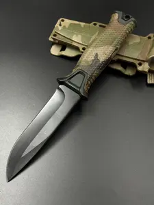 Camouflage Belt Knife - Built-in Quick Release Buckle, Secure Sheath Included, Perfect for Camping & Hiking