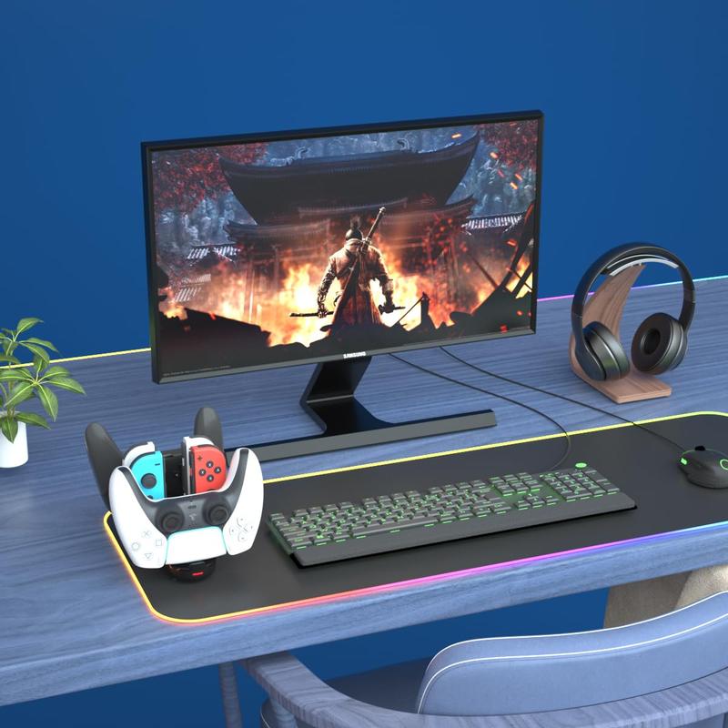 Controller Charger for  Joy con ,   Dock, 6 in 1  Controllers Charge Dock Station Compatible  /Pro Controller with Charger  &