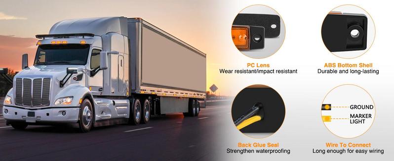 Nilight 10PCS 3.8” 6 Amber Indicator Rear Side Truck Trailer RV Cab Boat Bus Lorry LED Marker Clearance Light