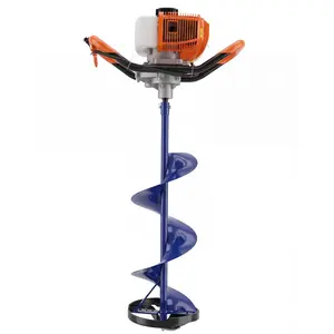Garvee 52CC 2 Stroke Gas Powered Ice Auger for Ice Fishing with Heavy Duty 10" Diameter and 31.5" Length, Efficient Ice Burrowing Drill with EPA Certification
