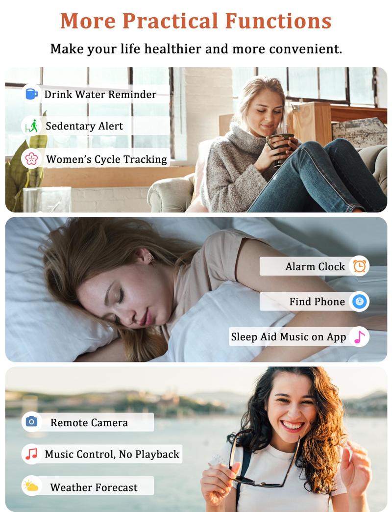 LANGSDOM Smart Watch for Women and Men, Call and Alexa with SMS Push, Answer Calls, Voice Assistant, Sports Watch 100+ Sports Modes for Android and iPhone Sports Smart Watch Wearable Adjustable Automatic Button Monitoring Silicone Tracker Water Proof