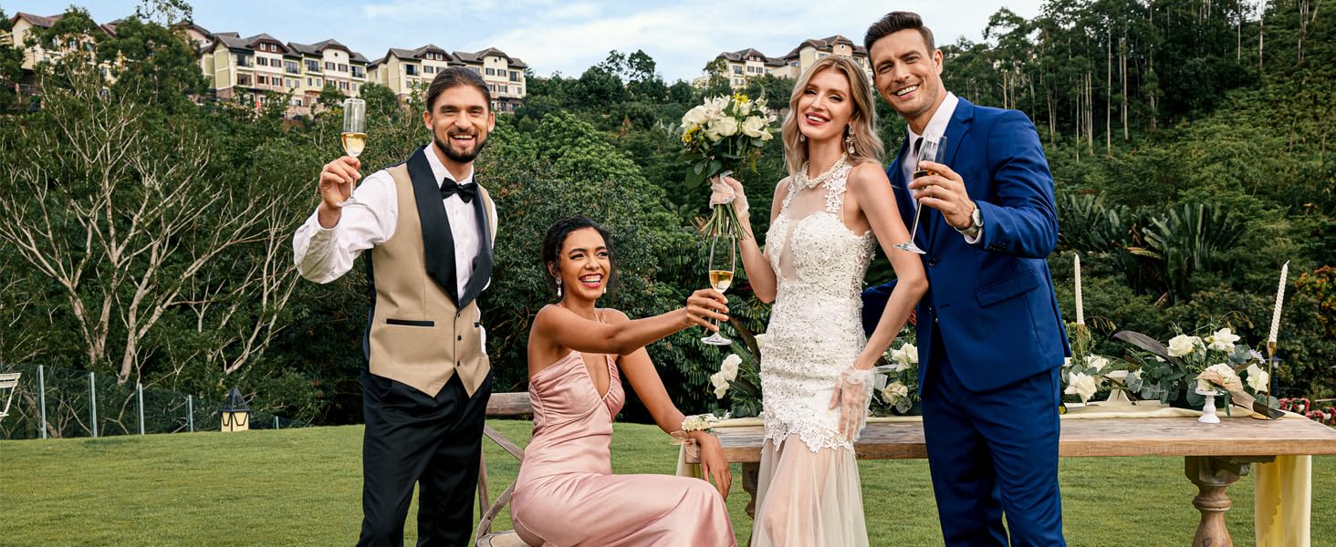 COOFANDY Men's Casual Formal 3 Pieces Blazer Suit Slim Fit Tuxedo Set One Button Jacket Vest Pants with Tie Menswear Soft Classic Fabric  Overalls Pocket Underwear Formal Wear