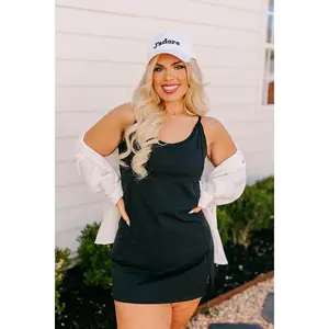 Game Face Athletic Dress In Black Curves