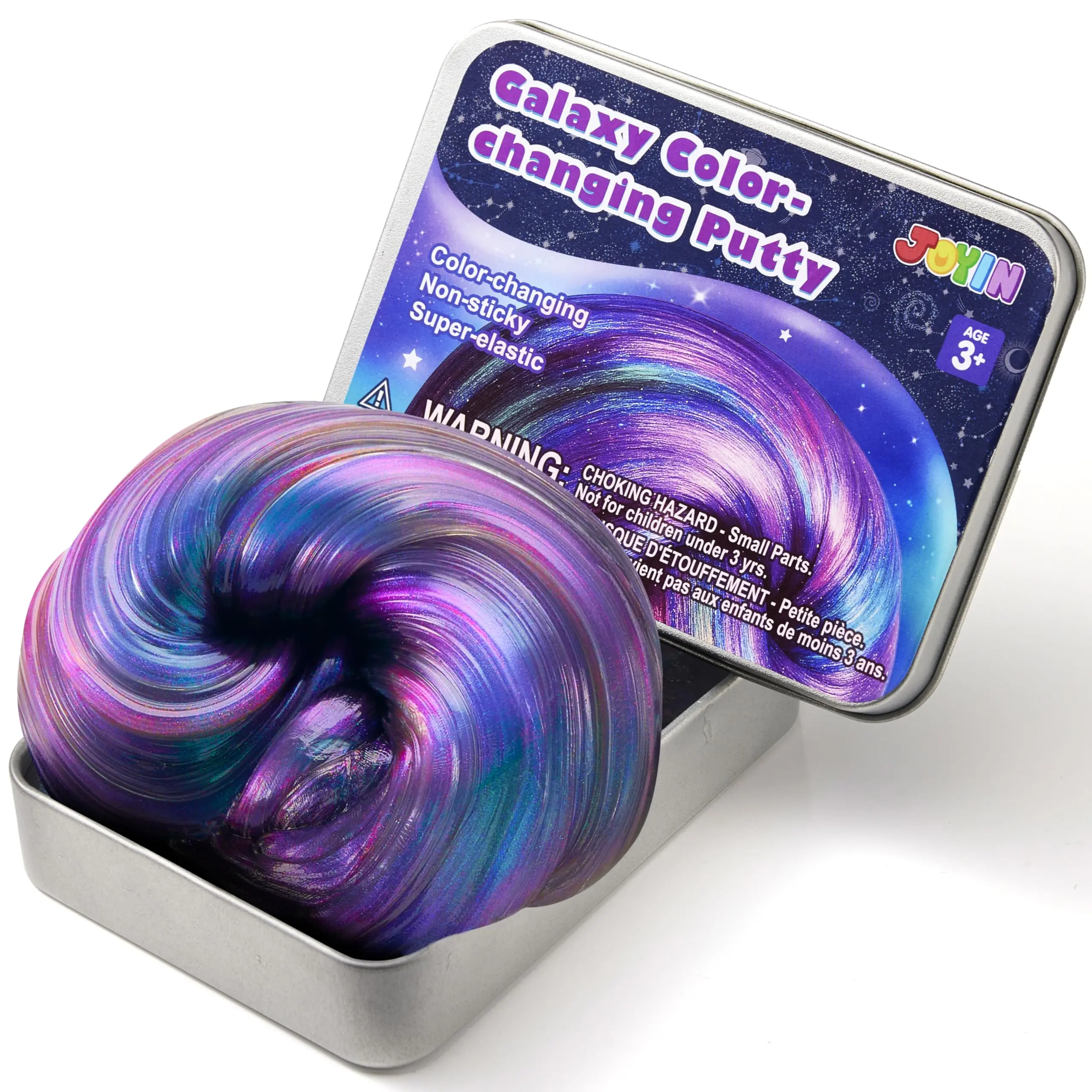 JOYIN 4.2oz Galaxy Color-Changing Putty Slime - Elastic & Hard to Dry Therapy Toy, Squishies for Anxiety Stress Relief, Fidget Desk Item for Kids & Adults Gifts, Squishies Toys