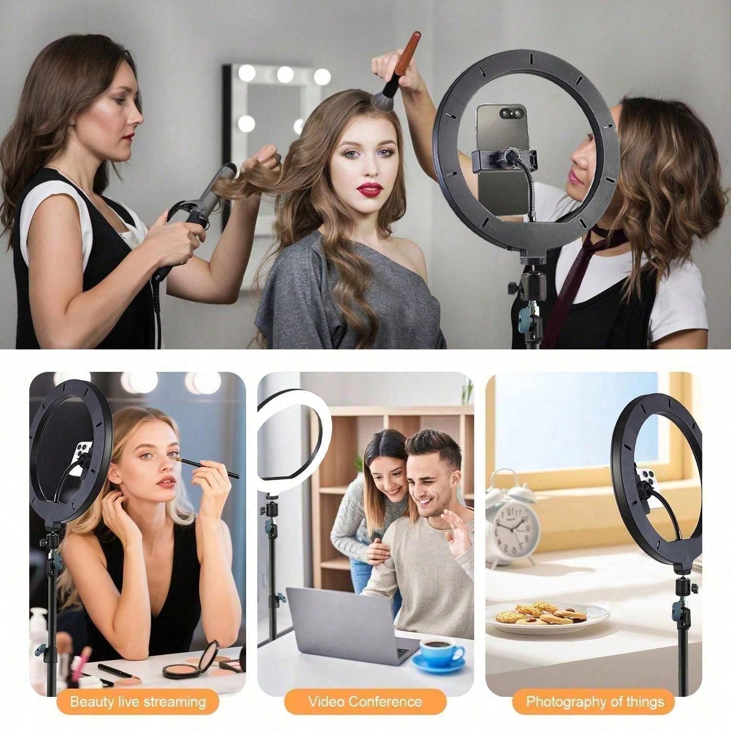 12" LED Ring Light with Tall 71" Telescopic Tripod, 3 Adjustable Color Temperatures & 10 Level Brightness Dimmable Selife Light for Professional Video Recording Content Creation Vlogging TikTok Live Game Streaming, YouTube#Easter Day 12" LED Ring Light with Tall 71" Telescopic Tripod, 3 Adjustable Color Temperatures & 10 Level Brightness Dimmable Selife Light for Professional Video Recording Content Creation Vlogging TikTok Live Game Streaming, YouTube#Easter Day