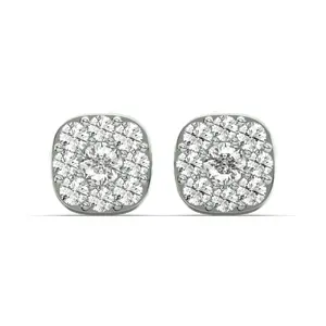 Men's Jewelry - VVS Lab Diamond Cluster Stud Earrings For Men | 14K White Gold