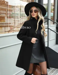 UMIPUBO Sales Women's Winter Single Breasted Pea Coat Casual Stand Collar Overcoat Work Office Classic Jacket with Pockets
