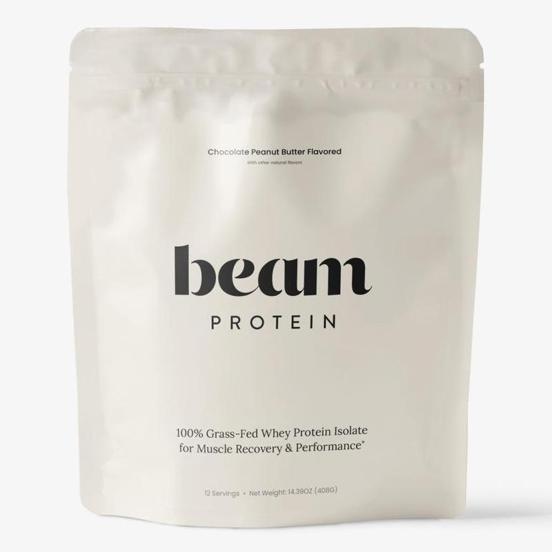 Beam 100% Grass-Fed Whey Protein - Strength & Post-Exercise Repair - Top-Rated Peanut Butter Flavor - 12 Servings Beam 100% Grass-Fed Whey Protein - Strength & Post-Exercise Repair - Top-Rated Peanut Butter Flavor - 12 Servings