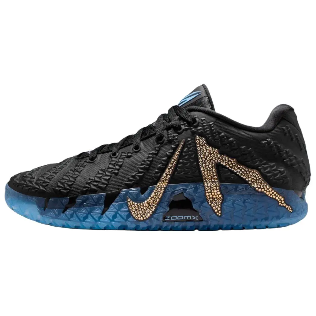 Men's Nike Ja 3 'Black' x Swarovski Premium Sneakers - Crystal Accents, Breathable Mesh Upper, Cushioned Sole, Round Toe, Lace-Up, All-Season, True-To-Size, Durable, Stylish, Sports Shoes, Footwear