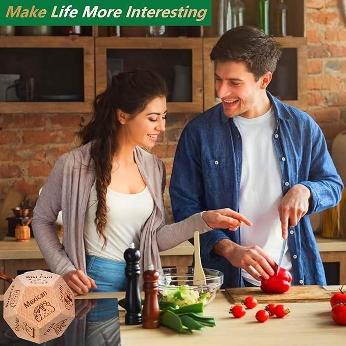 2/1Pcs Date Night Food Dice for Couples - Wooden Decision Dice with 12 Food Choices - Perfect for Anniversary, Birthday Gifts, Funny and Durable Gift for Him and Her 2/1Pcs Date Night Food Dice for Couples - Wooden Decision Dice with 12 Food Choices - Perfect for Anniversary, Birthday Gifts, Funny and Durable Gift for Him and Her