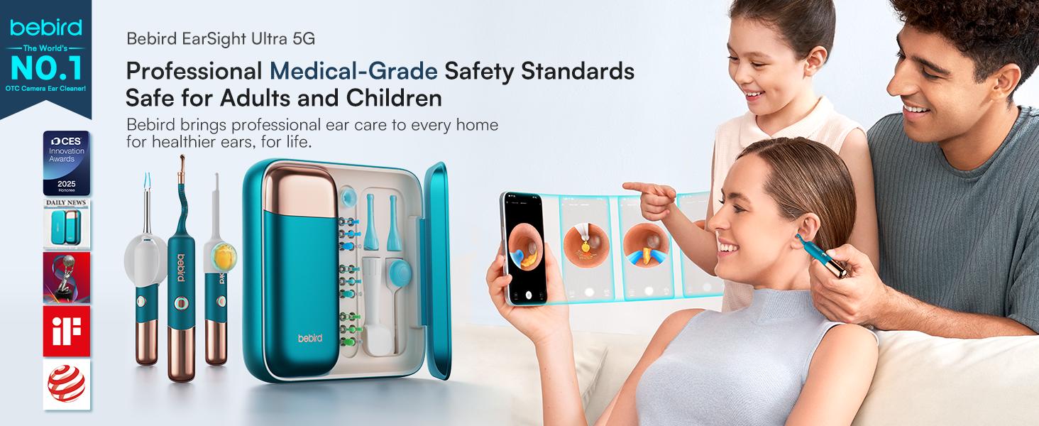 【Theatrical-Grade】Bebird Earsight Ultra Ear Wax Removal Tool , Ear Cleaner with Flexible Ear Camera Otoscope, Painless Visual Ear Pick Tweezers, Visual Scope Earwax Cleaning Dropper, Ear Cleaning Kit for Family