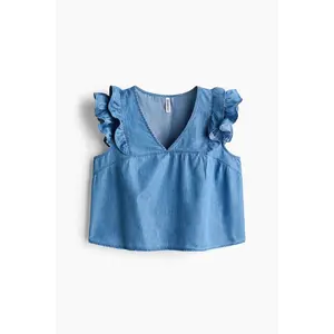H&M Frill-trimmed cotton poplin top