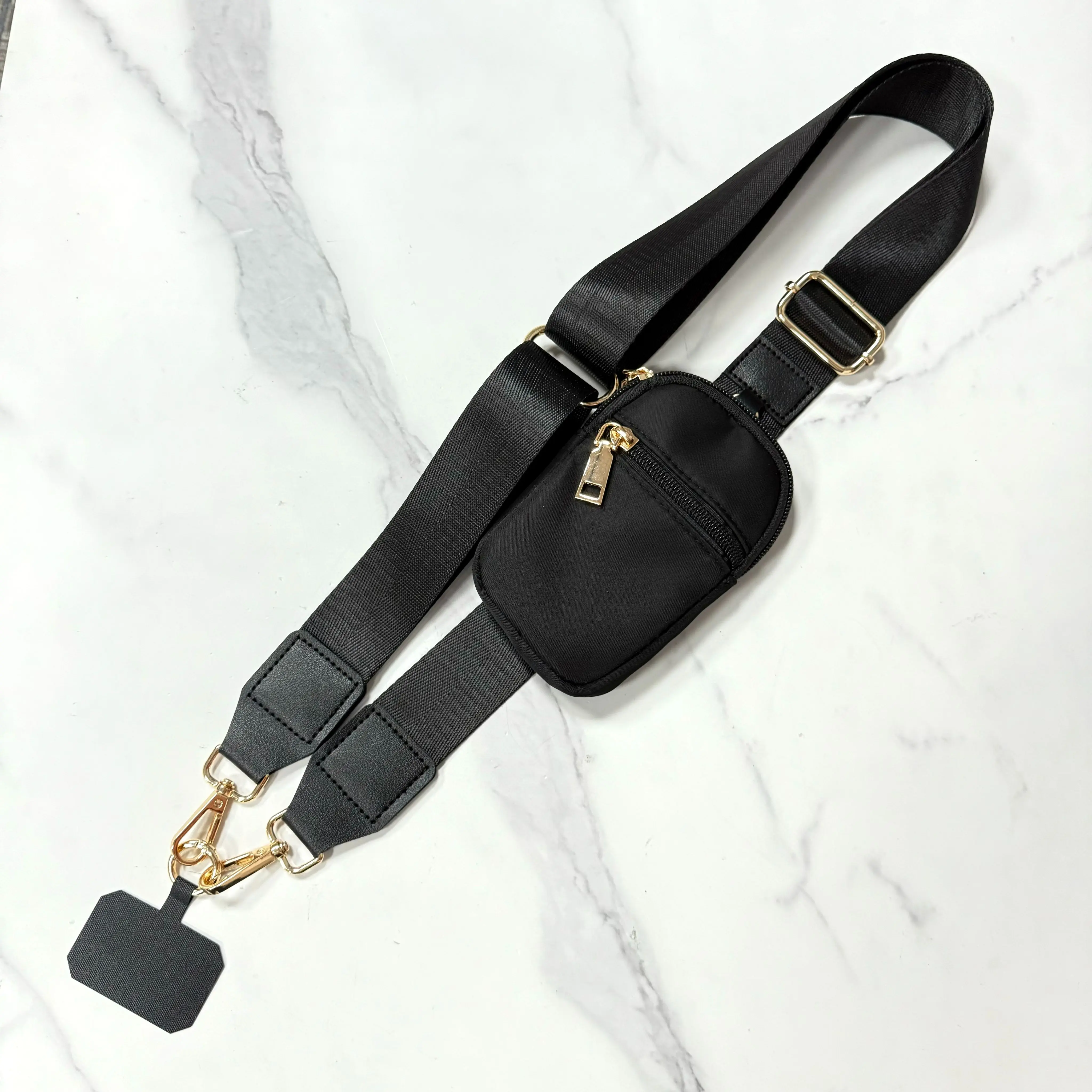 Unisex Mobile Wallet Phone Lanyard with Zippered Pouch - Adjustable Crossbody Strap, Removable Wristlet, Casual Fashionable Multifunction Bag Accessory for Smartphones, Accessories, Card