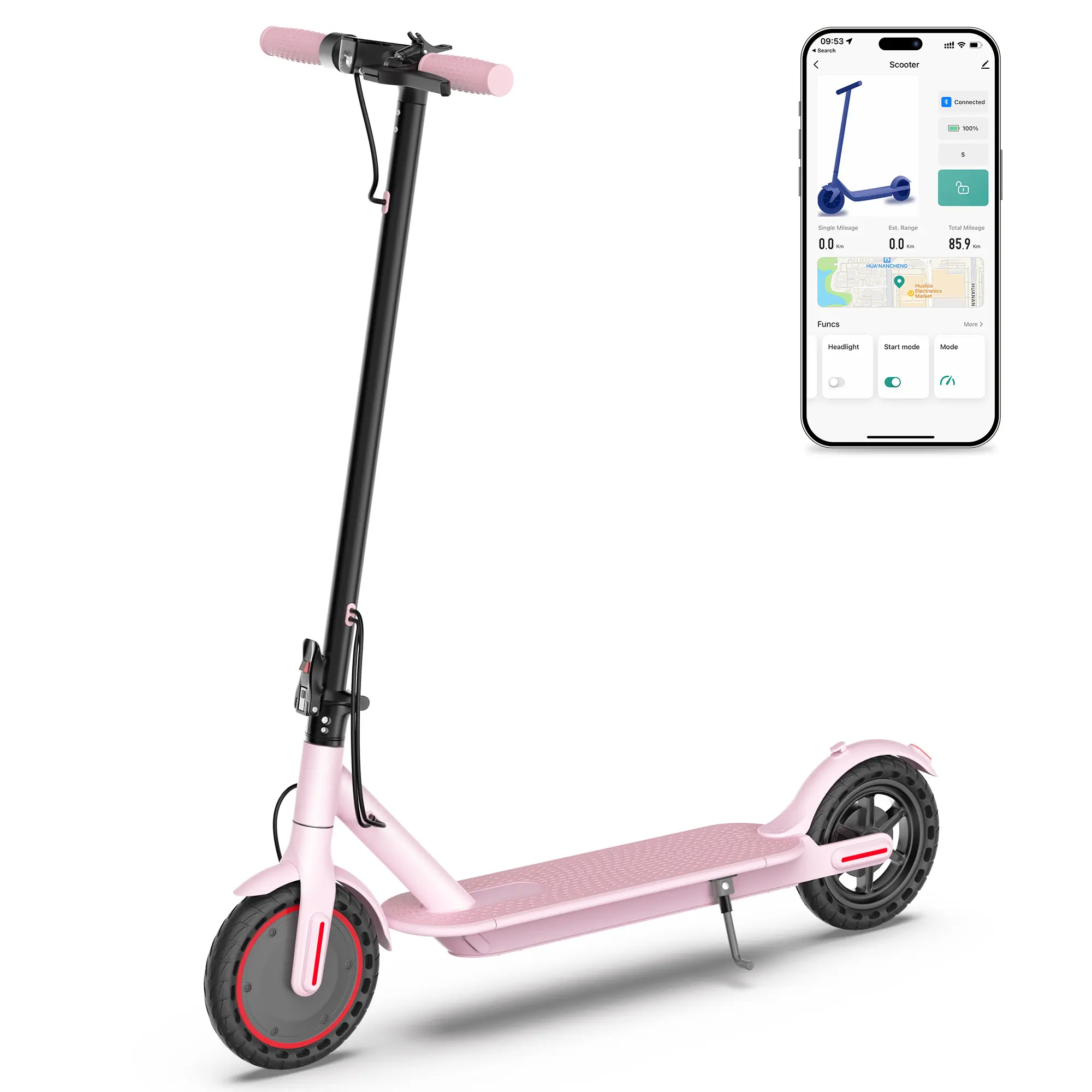 Foldable Stylish Electric Scooter - Puncture-Free, Bold Design, Stable Performance - Ideal for Women's Daily Commute