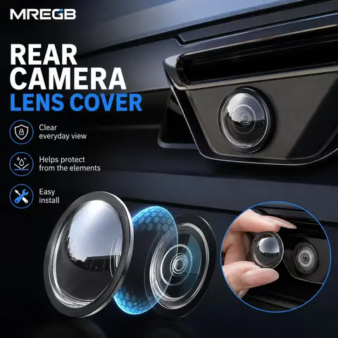 MREGB 360 Panoramic Rearview Mirror-Style Car Camera Lens Protector, Durable Weatherproof Anti-Scratch Impact-Resistant Universal Accessory for Cars, SUVs