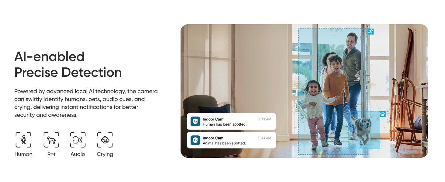eufy Indoor Cam E30, Latest Generation, 4K UHD Security Camera, 360 Pan-Tilt, Color Night Vision, AI Detection for Human/Pet/Audio/Crying, Human/Pet Auto Tracking, Works with Homekit