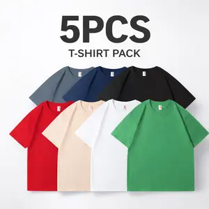 5-Pack 100% cotton AMZPURE Men's Slim Fit Crew Neck Casual T-Shirts - Super Soft, Tagless, Essential Tees for Everyday Wear