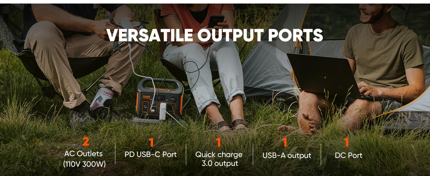 Jackery Portable Power Station Explorer 300 and 5m Extension Cord, 293Wh Backup Lithium Battery, Solar Generator for Outdoors Camping Travel Hunting Blackout