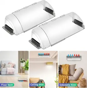Adjustable Air & Heat Register Deflector (2-Pack) - Expandable Design for Vents from 8.5 to 15 Inches on Sidewalls or Ceilings