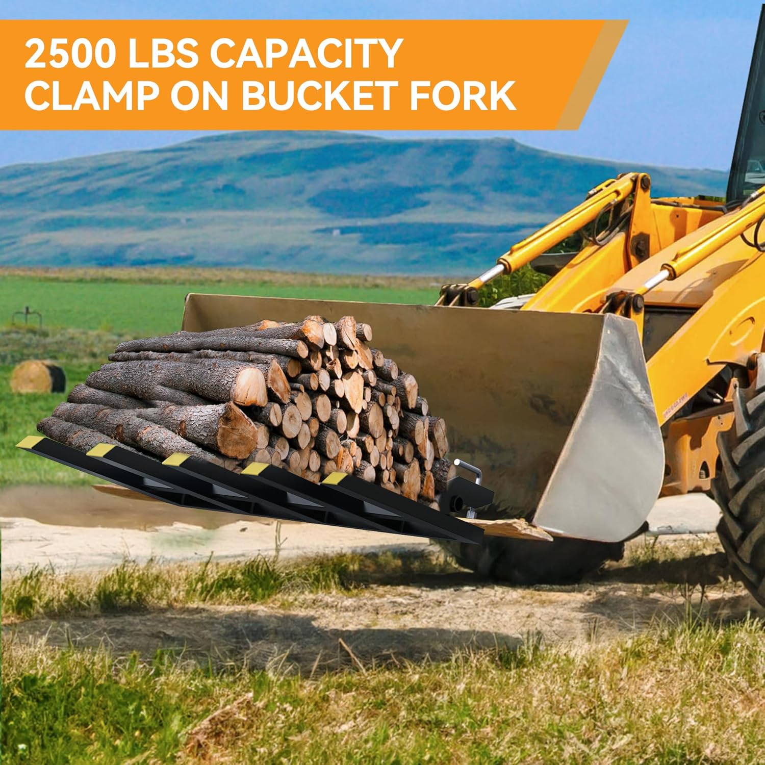 OEDRO Upgraded Clamp on Debris Forks - 48" 2500LBS Heavy Duty Quick Attach Tractor Bucket Pallet Forks with Helical Screw Design for Skid Steer, Farm, Construction, Warehouse Forklift