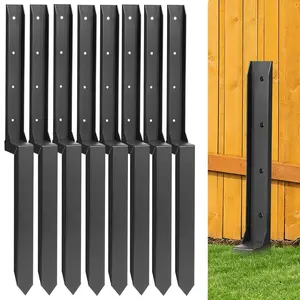 Fence Post Repair Kit, 33.5 Inch Heavy Duty Steel Anchor Stakes, One-Piece Fence Post Repair Stakes, Thickened Rustproof Anchor Ground Spike for Repair Tilted Broken Wood Posts Support
