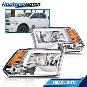 CROSSDESIGN Amber LED DRL Projector Headlights Lamps Fit For 09-12 Dodge Ram 1500 2500 3500