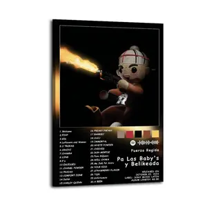 Pa Las Baby's Y Belikeada-Fuerza Regida Great Wall Art, Canvas Poster, Cute And Vibrant Poster for Bedroom, Dorm, A Perfect Gift Idea for New Year Home Decor