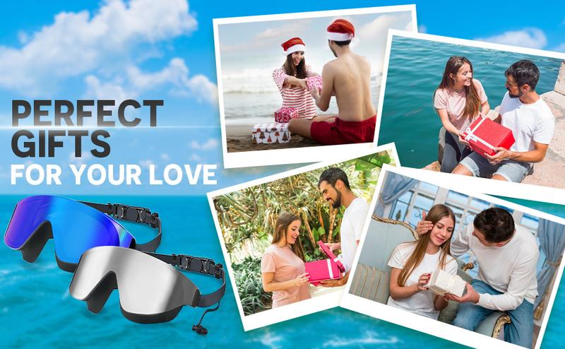 Upgrade Swim Goggles 2Pack, Frameless Wide View Swimming Goggles, Anti-Fog Anti-UV No Leaking Pool Goggles for Men Women Adult