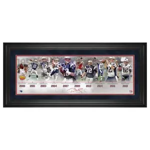 Tom Brady New England Patriots Framed 10" x 30" Legacy Career Timeline Collage