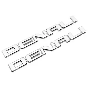 1 Pair Denali Letters For GMC Sierra Yukon Terrain Door Tailgate Emblem Badge Decal