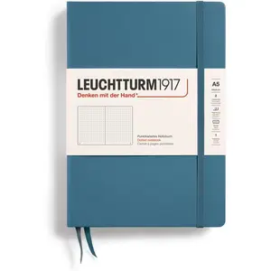 LEUCHTTURM1917 - Notebook Hardcover Medium A5-251 Numbered Pages for Writing and Journaling (Stone Blue, Dotted)