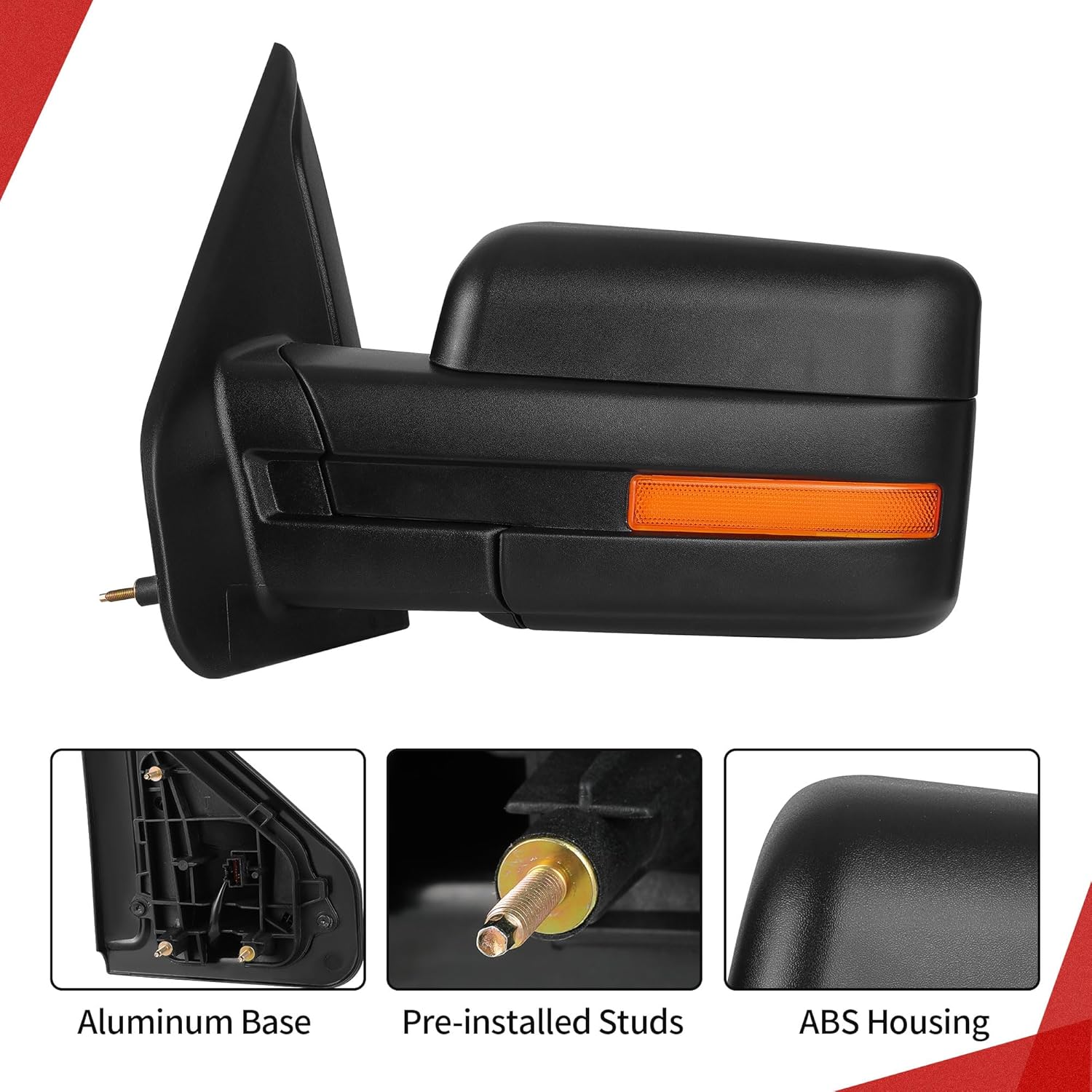 YITAMOTOR Towing Mirrors for 2007-2014 Ford F150 Power Heated Mirrors with Dual Turn Signal Light Puddle Light and Black Blind Spot Mirrors Car Accessories Automotive Replacement YITAMOTOR Towing Mirrors for 2007-2014 Ford F150 Power Heated Mirrors with Dual Turn Signal Light Puddle Light and Black Blind Spot Mirrors Car Accessories Automotive Replacement