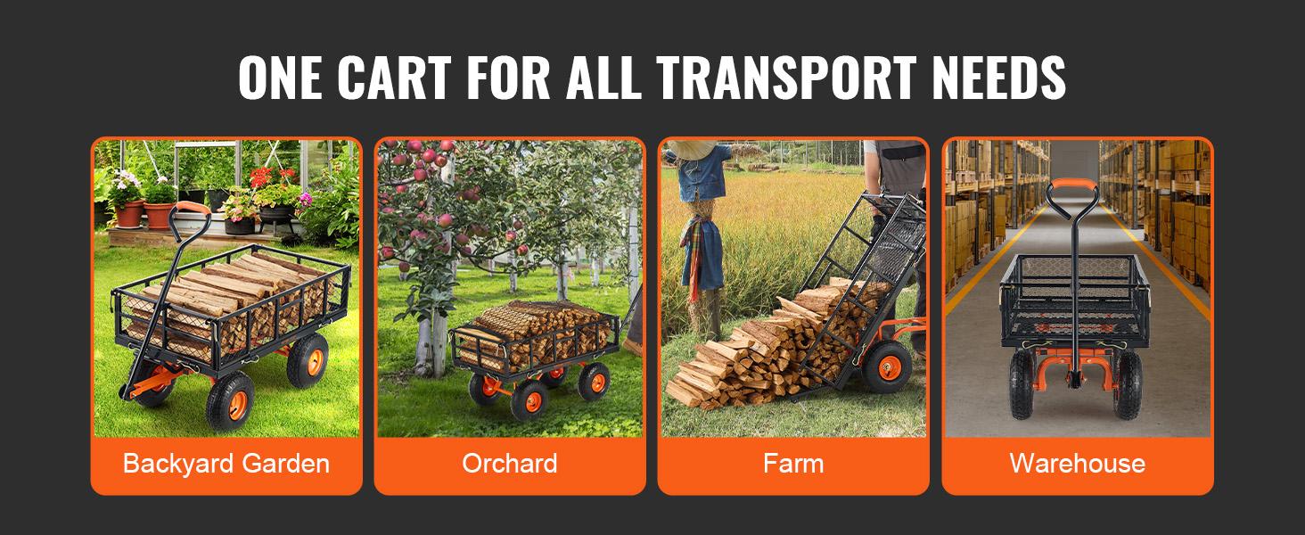 VEVOR Metal Garden Dump Cart with Easy to Assemble Frame, TikTokShopBlackFriday, Dump Wagon with 2-in-1 Convertible Handle, Utility Wheelbarrow Max 880 lbs Capacity, 10 inch Tires VEVOR Metal Garden Dump Cart with Easy to Assemble Frame, TikTokShopBlackFriday, Dump Wagon with 2-in-1 Convertible Handle, Utility Wheelbarrow Max 880 lbs Capacity, 10 inch Tires