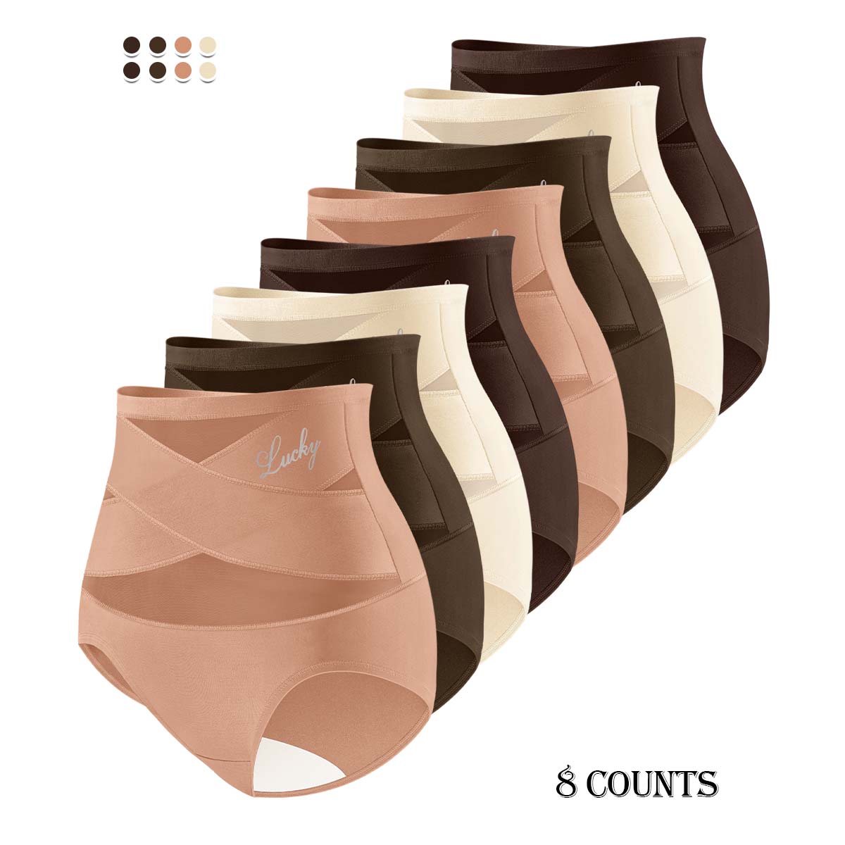 【NEW COLORS】Morelect 3/5/8 Pack High-Waisted Letter Print Underwear,Cross Support Tummy Control Panties for Women,Breathable Slimming Underwear for Women, All-Season Comfy Daily Wear. Casual Bridal Basic Minimalist Lingerie. SpringStatements
