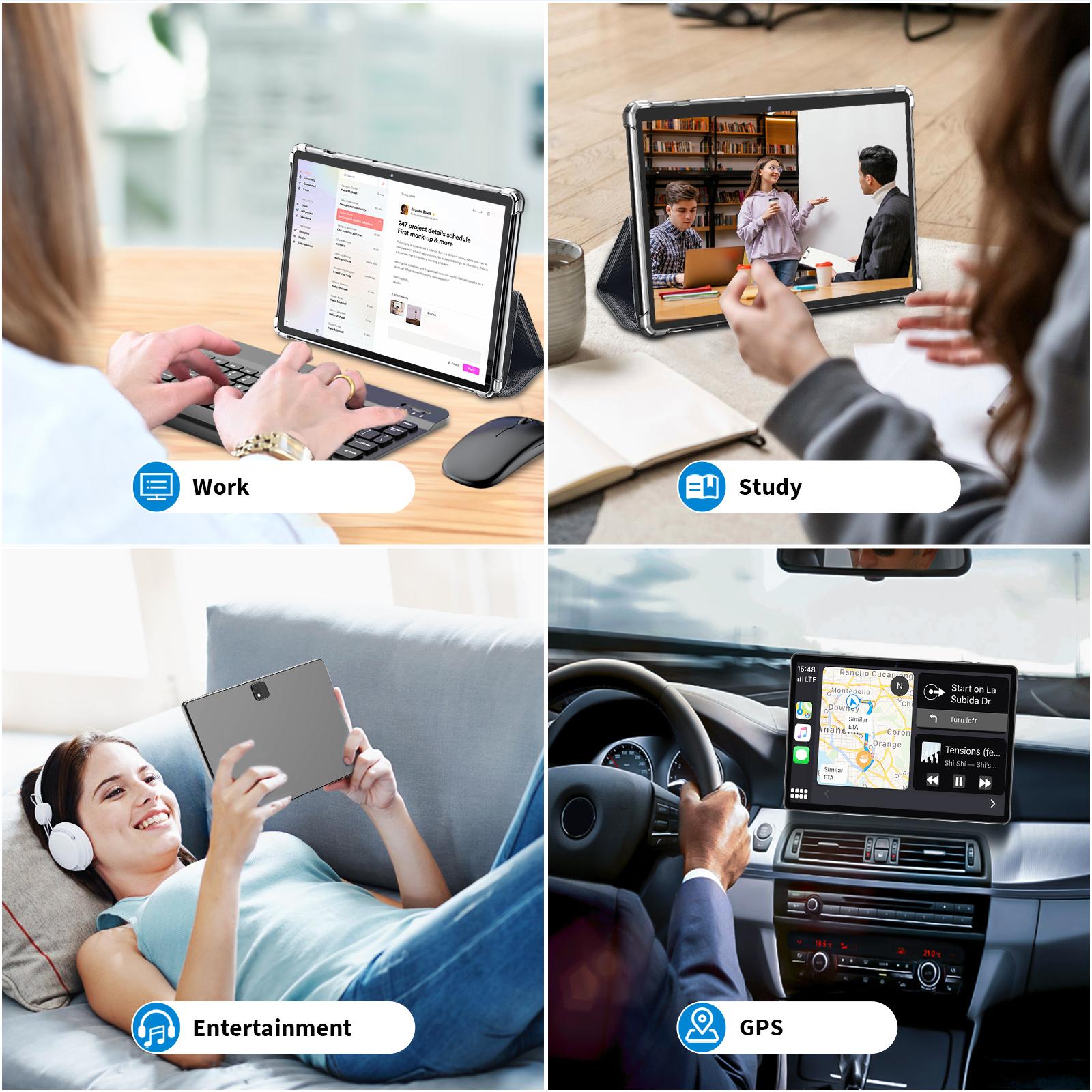 【SummerVibes】PYNAREL Android 15 Tablet Set with Keyboard, Case, Mouse, Stylus, Screen Protector, 6GB+128GB ROM，5G WiFi
