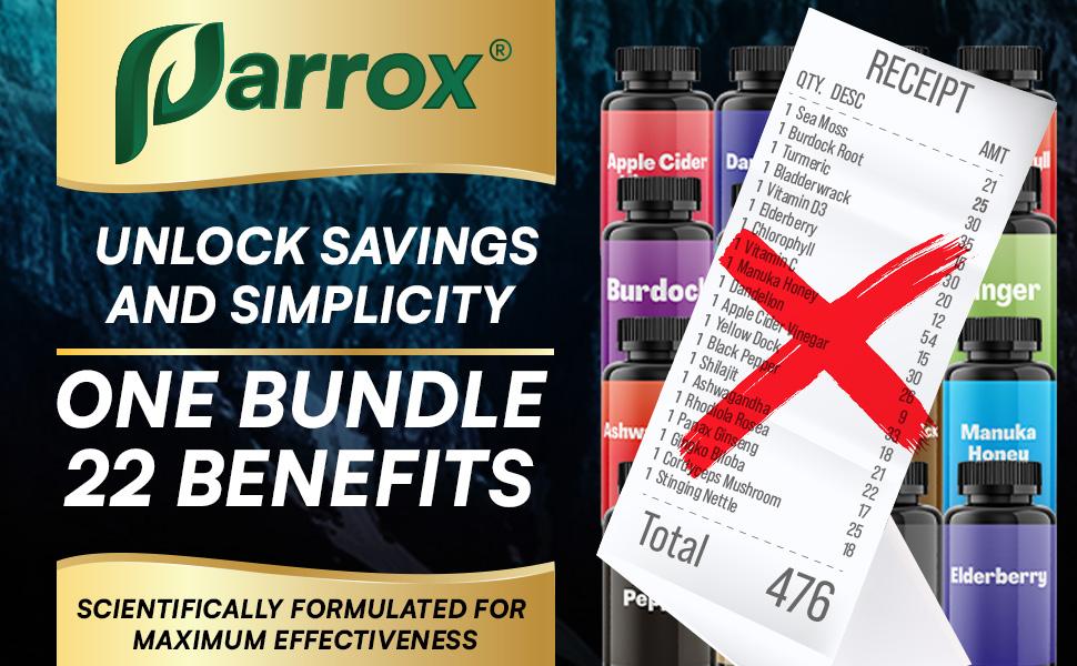 PARROX Dynamic Vitality Bundle - Sea Moss & Shilajit Supplements - All-in-One Multivitamin Combo with Extra Strength Ingredients - MADE IN USA