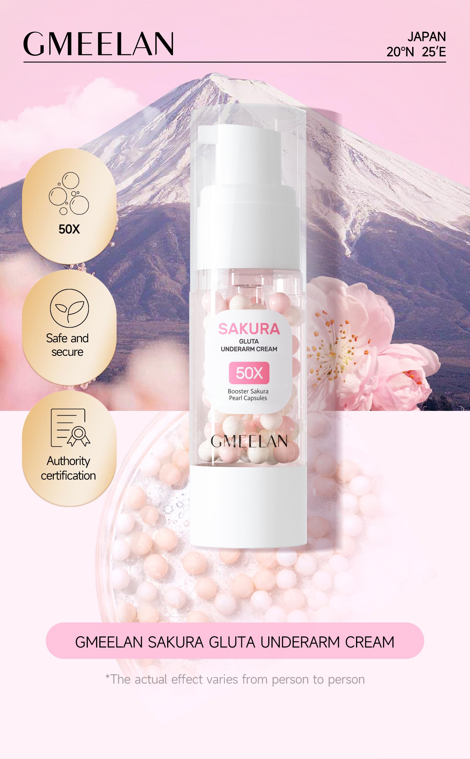 【SALE】GMEELAN 2pcs Skincare Set With Orange Enzymes Exfoliating Gel 50G Sakura Gluta Underarm Cream 30G