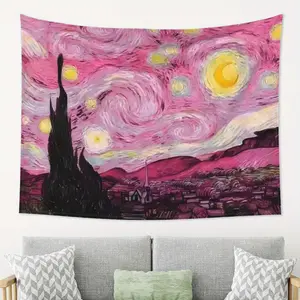 Pink starry sky text pattern tapestry, interesting Lightweight Decoration wall hanging, dopamine art tapestry, suitable for living room, bedroom, college dorm, trippy room decor, creative gift, bedroom decor mens room decor cheap bedroom decor