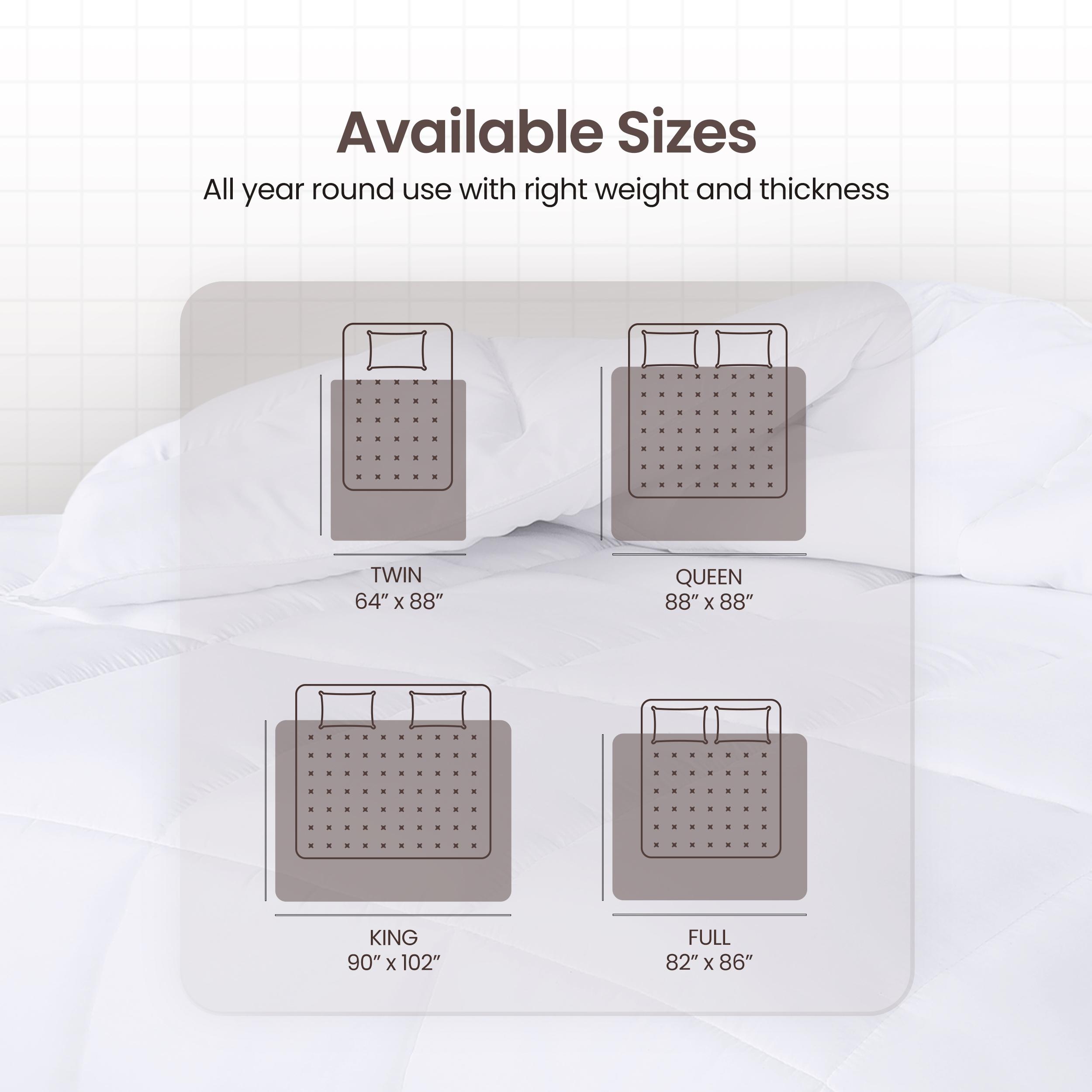 【New Year Deal】Utopia Bedding All Season Puffed Quilt Comforter King Queen Twin Full Sizes Lightweight Soft Polyester Breathable Cozy Duvet Insert Durable Easy Care Microfiber Bed Set