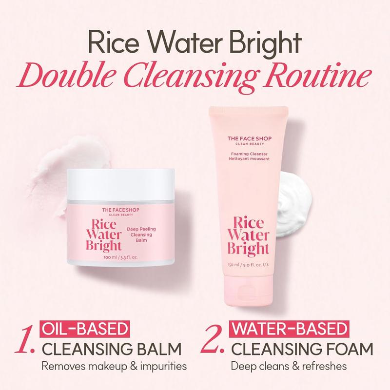 [THE FACE SHOP] Rice Water Bright Melting Cleansing Balm l Gentle Gommage Peeling Balm for Sensitive Skin, Non-Comedogenic Formula with Ceramide & Vitamins l Easy Makeup Removal & Improves Dull Skin Tone l Korean Skincare