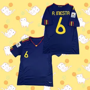 Team 2010 Away World Cup Short Sleeve Retro Jersey – A. Iniesta #6