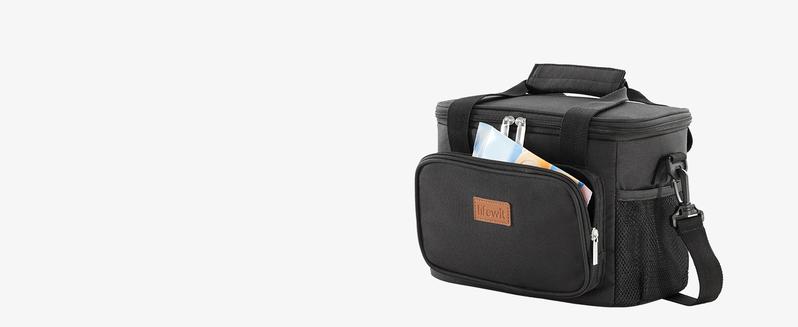 Lifewit Large Lunch Bag Insulated Lunch Box Soft Cooler Cooling Tote for Adult Men Women, Black