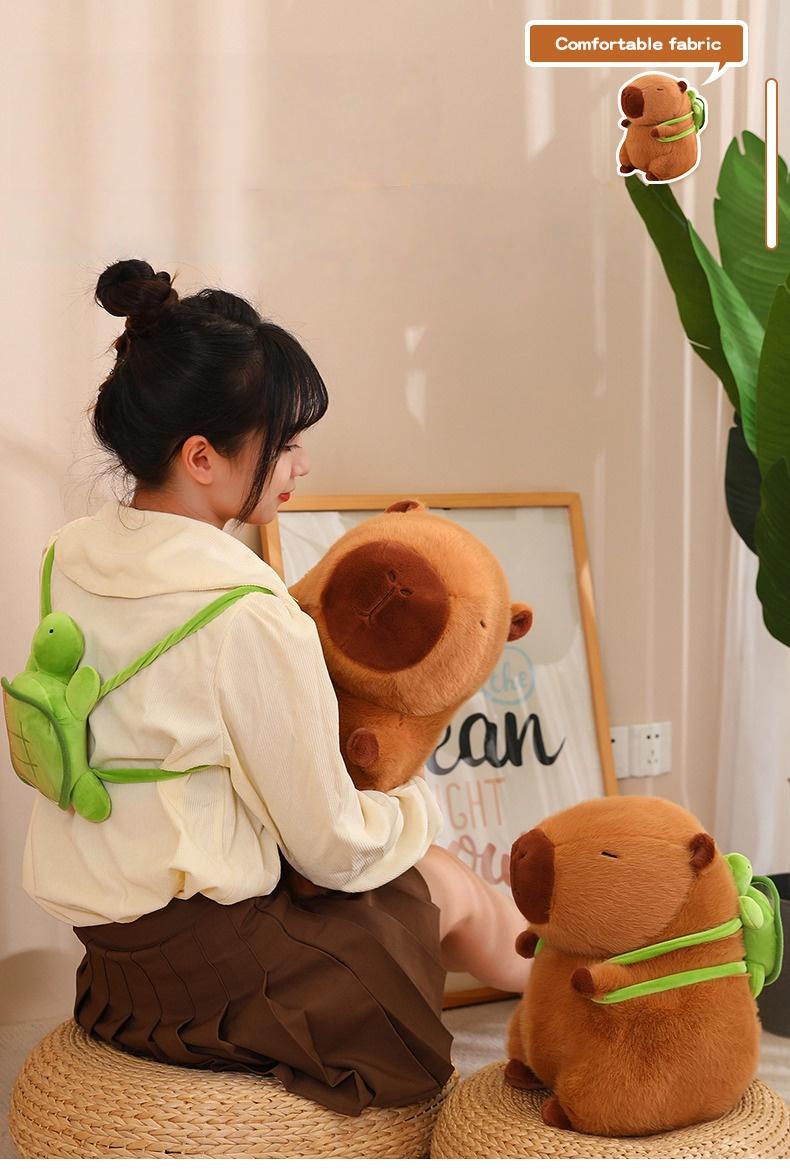 Summer Capybara Plush Toy Soft Cuddly Simulation Stuffed Animal for Home Sofa Bed Decoration Ideal Gift for Animal Lovers Ages 12+